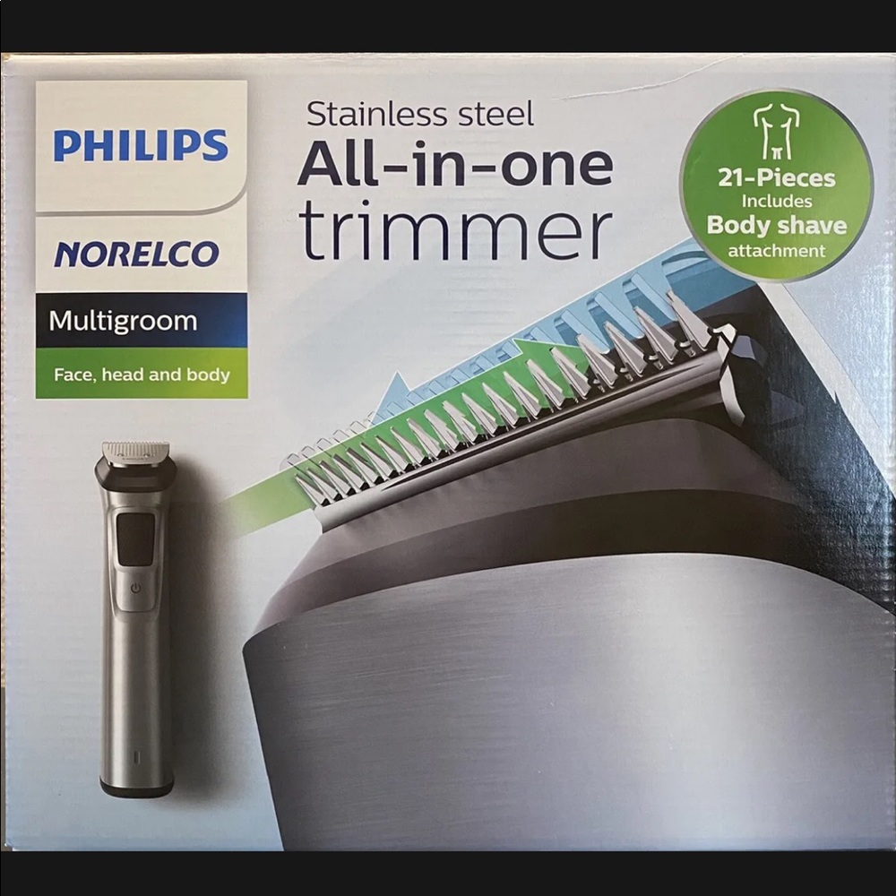 Philips Norelco Multigroom All-In-One Cordless Trimmer; Face Head Body 21-Piece